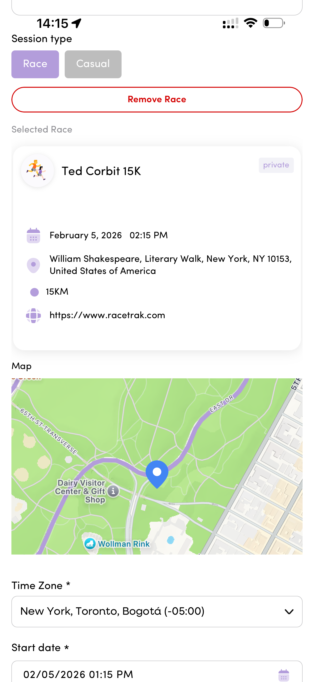 RaceTrak Screenshot 2